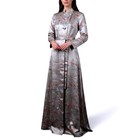 Silk Jacquard Pagoda Duster Coat Asian Landscape Maxi Coat  Brocade