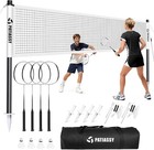 Badminton Set Professional Badminton Net W poles 4 Rackets  Shuttlecocks Outdoor
