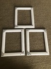 3 Vtg Wood Picture Frames 10x8 White Pink Flowers Cottage Core Granny Farmhouse