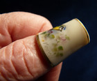 Royal Worcester Porcelain Thimble Puce Mark Bird Blue Tit William Powell 1937