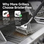 18   Steel Grill Brush With Scraper bristle Free Heavy-duty Bbq Clenaning   