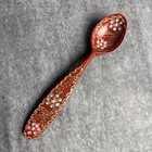 Vintage Floral Hand Painted Wood Spoons Russian Ussr Set Of 2 Folk Art 10   