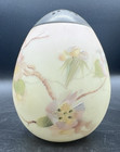 Mt Washington Glass-egg Shape Sugar Shaker muffineer-floral Enameled Decor 4 1 2