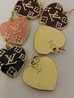 6  Pc Set Designer Zipper Pull L V  Button Gold Charm Pendant 