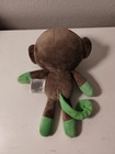 Rare Fisher Price Snugamonkey Tan Brown Green Ears Bow Bean Bag Plush 8    Lovey