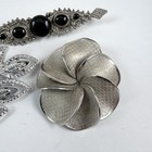Vintage Lot Of 3 Silver Tone Brooch Estate Pins
