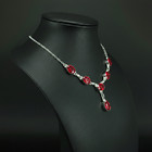 Garnet Gemstone 925 Sterling Silver Handmade Gift Necklace 18 