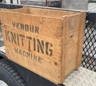 Vintage Verdun Wooden Box Crate Knitting Machine Knitter