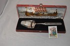 Vintage Konge Tinn Norwegian Pewter Dessert Cheese Plane Slicer