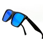 Sport Sunglasses Rectangular Blue Reflective Lens Women Uv400 Sun Protection New