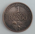 The Original Brass Razoo Collectors Token Filler Coin Rare Rare Patina