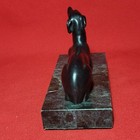 Black Greyhound Cast Metal Marble Base Decor