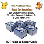 500 Pokemon Card Lot   50 Holo  Rares  Reverse Foils Ex V - Gift Box Collection