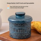 Ceramic Butter Crock With Lid  French Butter Dish With Water Line For Counter   