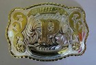 New Initial   P    Rodeo Big Cowboy Western Belt Buckle