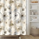 Yellow Gray Floral Shower Curtain beige Grey 72 w X 72 l  pack Of 1  Yellow2