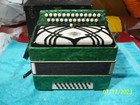 Soprani  Green 2 Row Button Accordion Not A Diatonic  Tuning Sold Used As Is