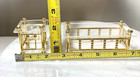 Miniature 1980 s Vtg Brass Tables With Clear Tops 3 Pc Dollhouse Set 1 12 Rare