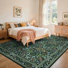8x10 Washable Area Rugs For Living Room  Non-slip Large Soft Boho Floral Vintage