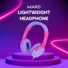 Maro Kids Headphone  Toddler Over Ear Headset For Gaming  Music  Airplane  3 5mm