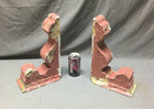 Pair Antique Wood Corbel Roof Bracket Victorian Shabby Red Old Vtg Chic 69-25b