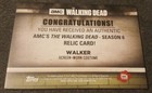 2017 Topps The Walking Dead Season 6  walker  wardrobe  relic Card nrmt 