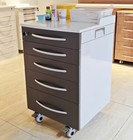 5 Drawers Dental Cabinets Movable Trolley Furniture Storage -used