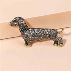 Luxury Rhinestones Poodle Brooch Personality Cute Dog Corsage Animal Lapel Pins