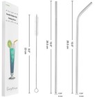 Set Of 4 Reusable Metal Straws  Long Stainless Steel Straw With Cleaning Brus   