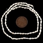 Textured White Vintage Japanese Rice Pearl Beads 2-3mm Oval 16 Inch Strand