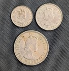 1954 Seychelles Set Of 3 Coins 25 Cents Half Rupee 1 Rupee Km 11  12  13