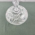 Vintage Oval Footed Crystal Clear  Floral Cut 7    Candy Nut  Dish With Lid