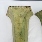 Pair Of Wall Sconces Verdigris Metal Shabby Chic Decor Pie Crust Edging Tapered