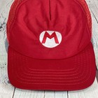 Vintage Nintendo Super Mario Bros Red Snap Back Mesh Trucker Hat Cap Made In Usa