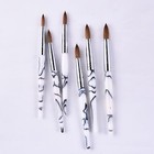 A Marble Kolinsky Acrylic Nail Brush Oval Handle Manicure Tools Size 6-24 Us   