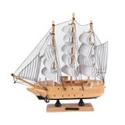Wooden Sailboat Model 9 4  Tall Mini Yacht Nautical Decor Boat Display Ship