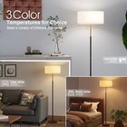 2-light Floor Lamp Mid Century Floor Lamp With White Fabric Shade S   