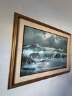 Alexander Dzigurski Antique Ocean Seascape Oil Painting Modern Landscape Vintage