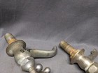 Antique Pair Nickel Brass Separate Hot Cold Bathroom Sink Faucets Vtg