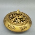 3 2  Chinese Antique Fine Carving Brass Incense Burner