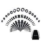 Ear Stretching Kit 50 Piece 14g-00g Ear Gauges Expander Tapers Plugs Double C   