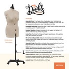 Dress Form Adjustable Medium Size 14-20 Pinnable Sewing Mannequin Dritz Double