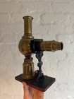 Antique Brass Magic Lantern Optical Projector W  Wood Case   40  Glass Slides