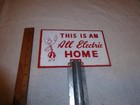 Vintage Antique Original Willie Wiredhand All Electric Home 23  Metal Pole Sign 