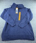 Hilary Radley Sweater Womens Xxl Blue Turtleneck Waffle Knit Long Sleeve New