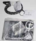 Vera Bradley Blanco Bouquet Black White Breakaway Lanyard   Zip Id Case Set New