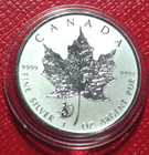 2016 Canada   Monkey Privy   Rev Proof Coin  5 1 Oz   9999 Silver Maple Leaf