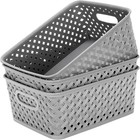 Organization And Storage 3 Packs  Plastic Bins Organizer Bins  Woven Baskets    