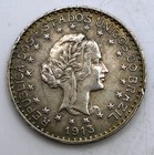 1913 Brazil 1000 Reis Au Toned Toning Almost Uncirculated Silver  900 Km-513