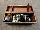 Vintage Antique Willcox   Gibbs Electric Sewing Machine With Foot Pedal And Case
